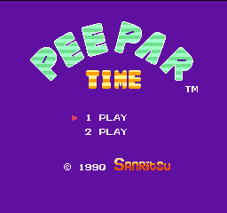 Peepar Time title screen for Famicom